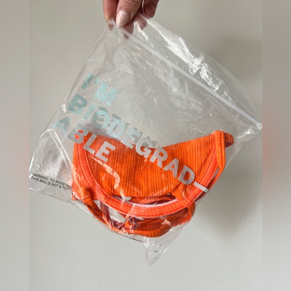 Frankie’s Bikinis Plissé Bikini in Papaya NWT - Picture 7 of 9